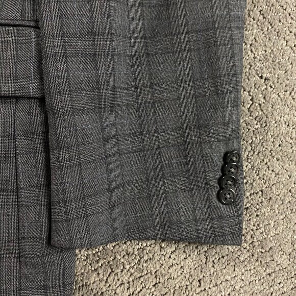 Hart Schaffner Marx Gold Trumpeter Blazer Sport Coat Men's 44R Gray Check - Picture 4 of 15